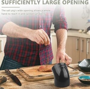 Black Ceramic Salt Pig - Salt Cellar